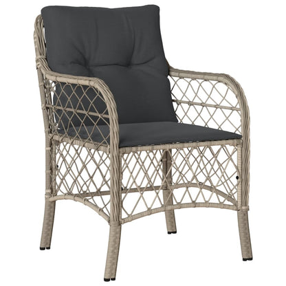 Set Comedor De Jardín 9 Pzas Cojines Ratán Sintético Gris Claro / Vetonek_3