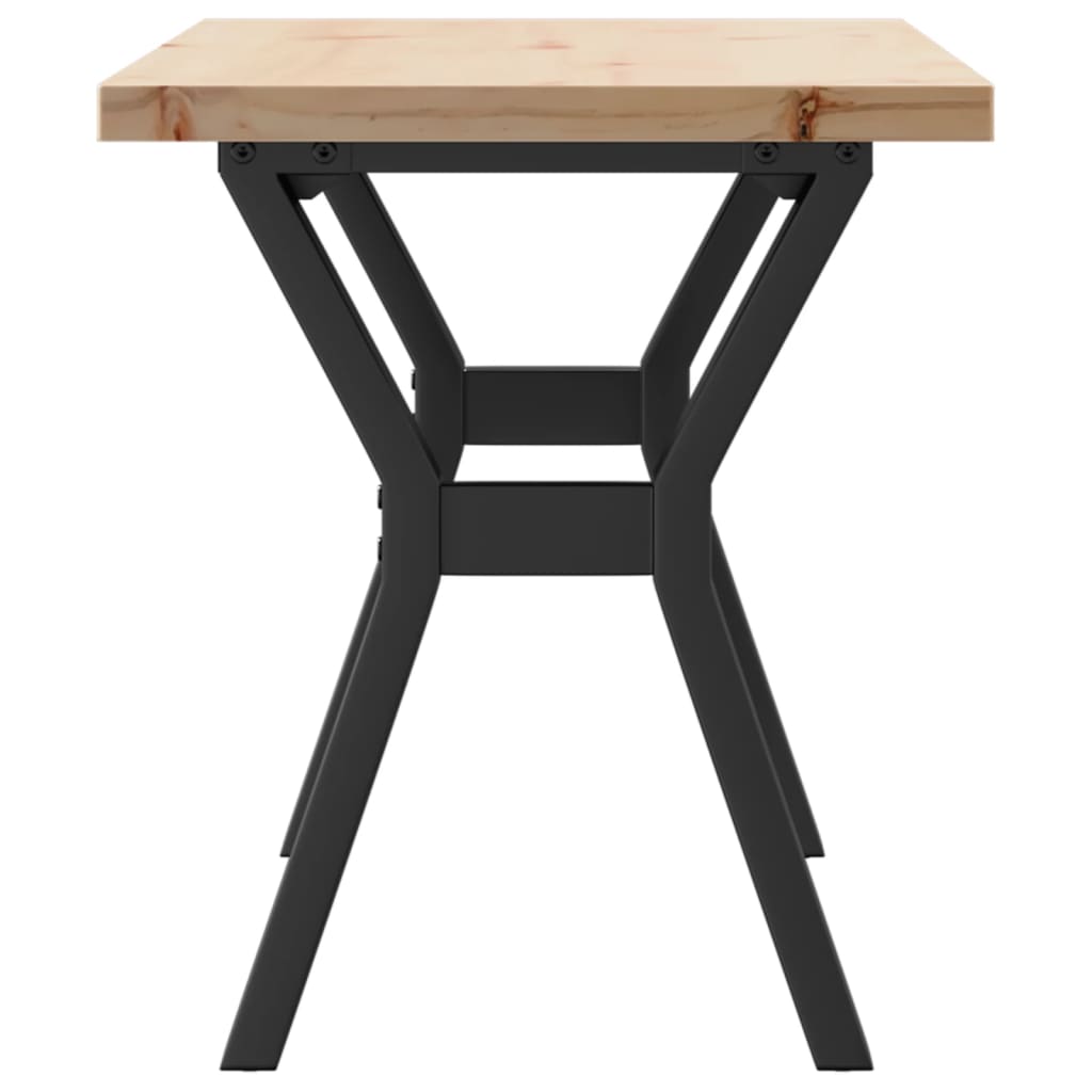 Mesa De Centro Marco Y Madera Maciza Pino Y Acero 90x40x45,5 Cm_3