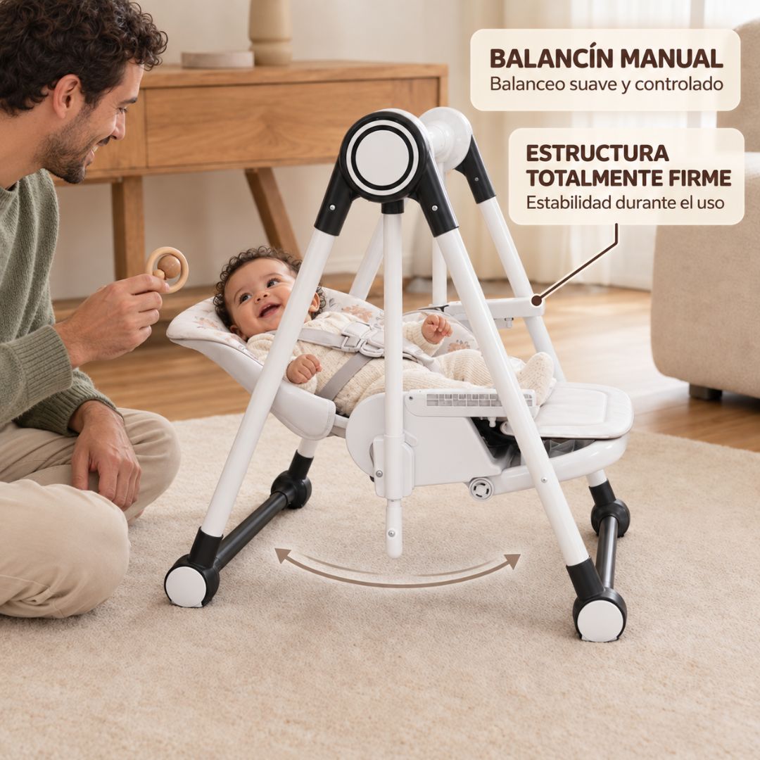 Trona Negra Evolutiva 3 En 1, Plegable Y Portátil, Reposapiés, Respaldo Y Bandeja Bathby_5