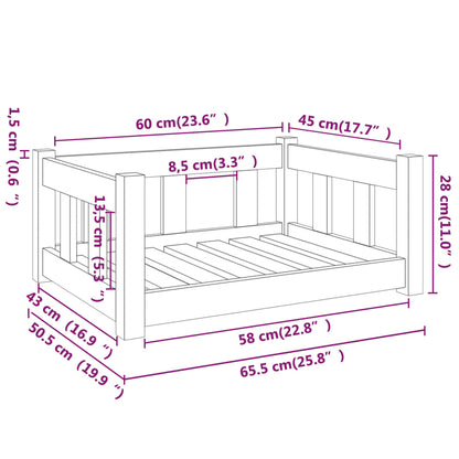 Cama Para Perros Madera Maciza Marrón Miel 65,5x50,5x28 Cm / Vetonek_4