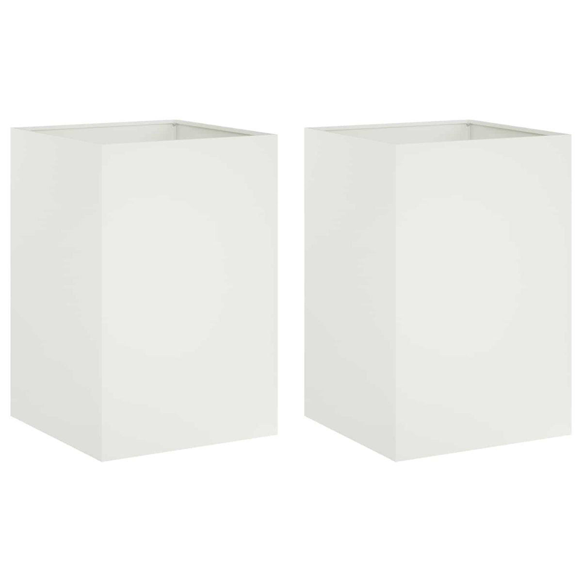 Macetero De Jardín 2 Uds. Blanco 50 X 50 X 75 Cm_0