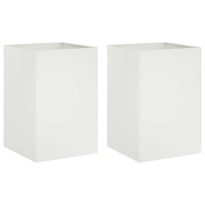 Macetero De Jardín 2 Uds. Blanco 50 X 50 X 75 Cm_0