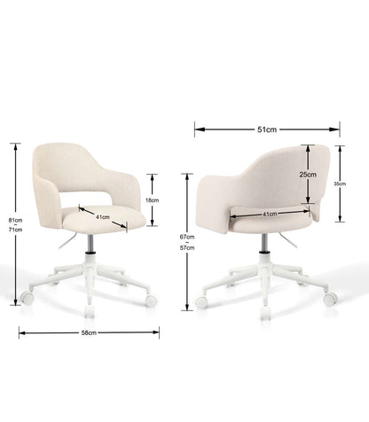 Silla Despacho Giratoria Elevable Acabado Beige Claro, 58m(ancho) 71/81cm(altura) 58cm(fon_3