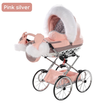 Carro De Muñecas Hand Craft Glitter Satin Classic Pink / Silver_1