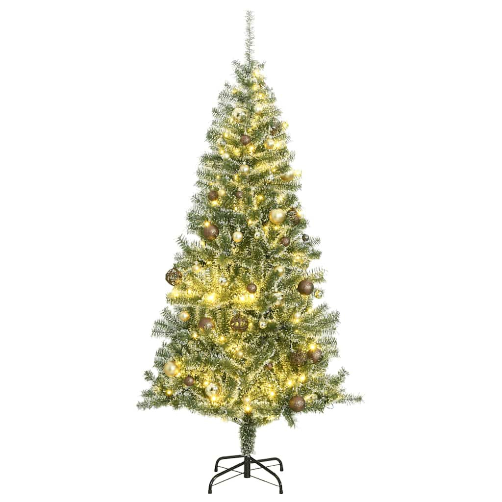 Vidaxl Árbol De Navidad Artificial Con 300 Led Bolas Y Nieve 210 Cm_0