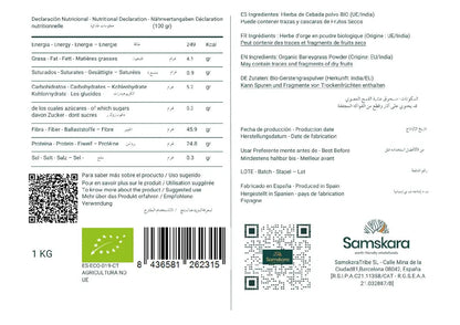 Hierba De Cebada En Polvo Bio - 250g | Superalimento Ecológico Vegano Para Batidos, Smoothies Y Zumos_1
