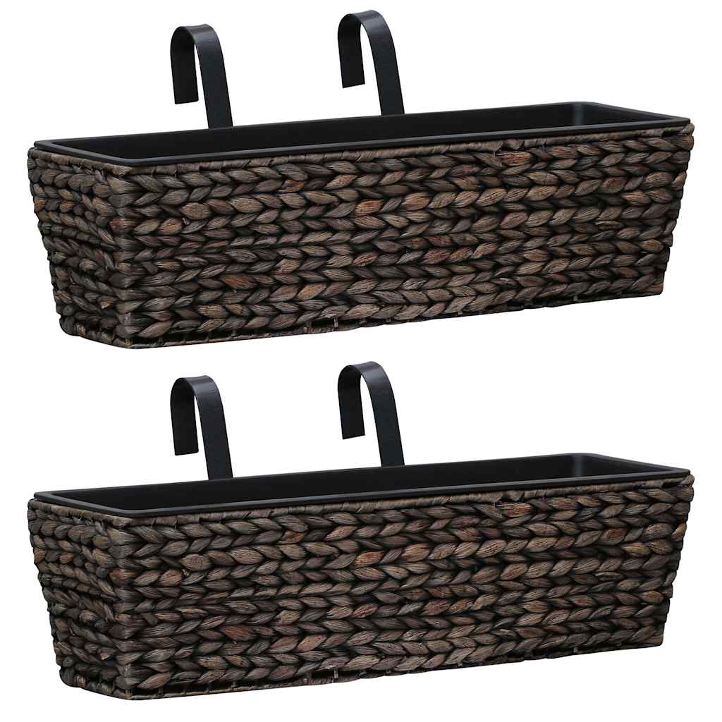 Conjunto De Jardineras 2 Unidades Jacinto De Agua Marrón_1