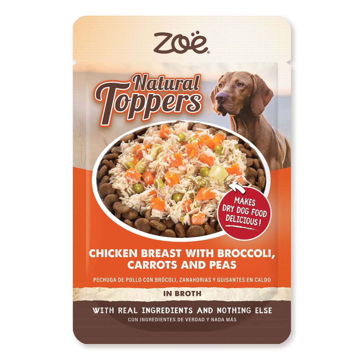Topping para pienso de perros Natural Toppers pollo con brócoli 85 g Zoë