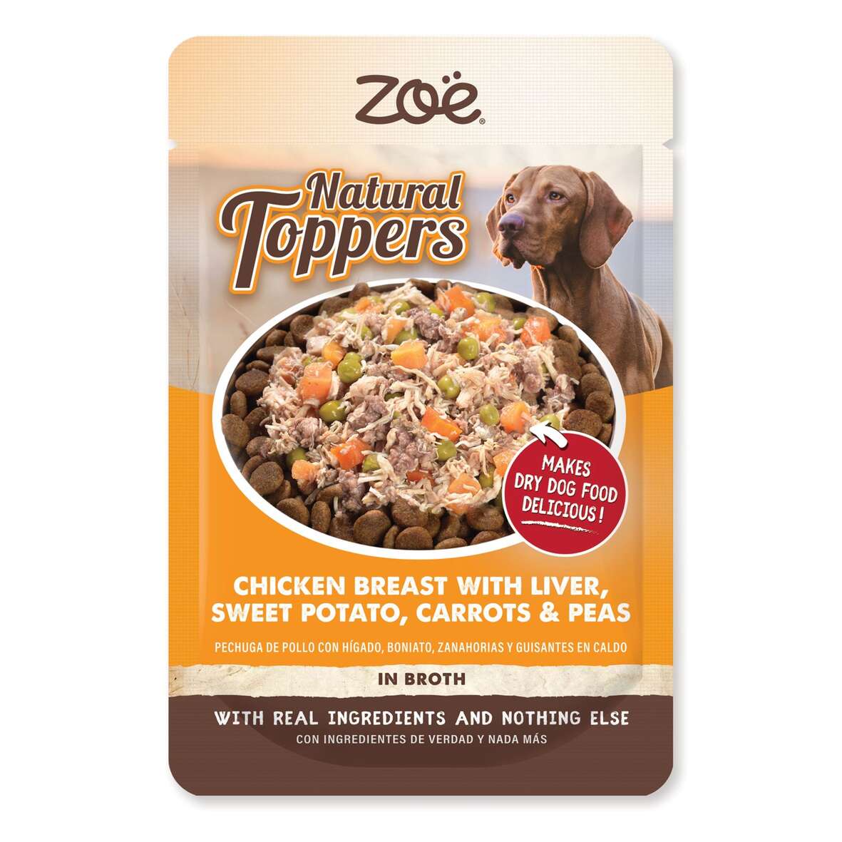 Topping para pienso de perros Natural Toppers pollo con hígado 85 g Zoë