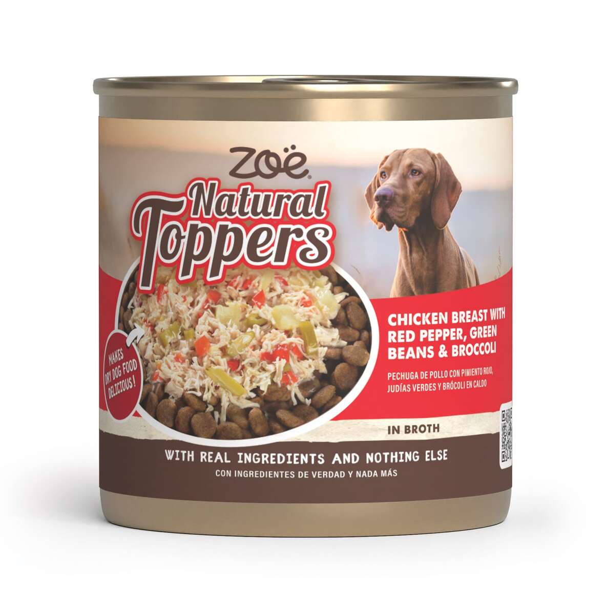 Topping para pienso de perros Natural Toppers pollo con pimiento rojo 170 g Zoë