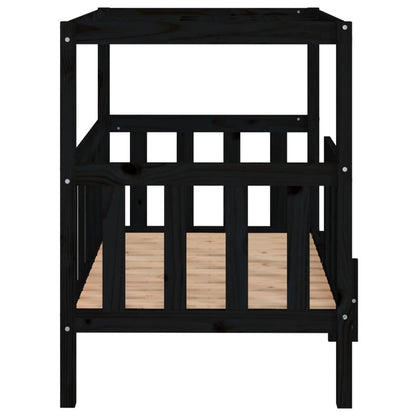 Vidaxl Cama Para Perros Madera Maciza De Pino Negro 105,5x83,5x100 Cm_5