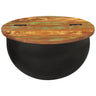 Mesa De Centro De Madera Maciza Reciclada Negra 50x27 Cm