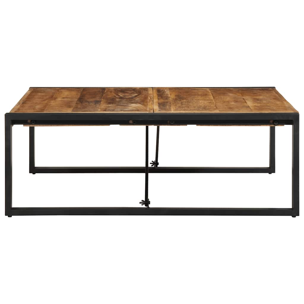 Mesa De Centro De Madera Maciza De Mango Rugosa 100x100x35 Cm_1