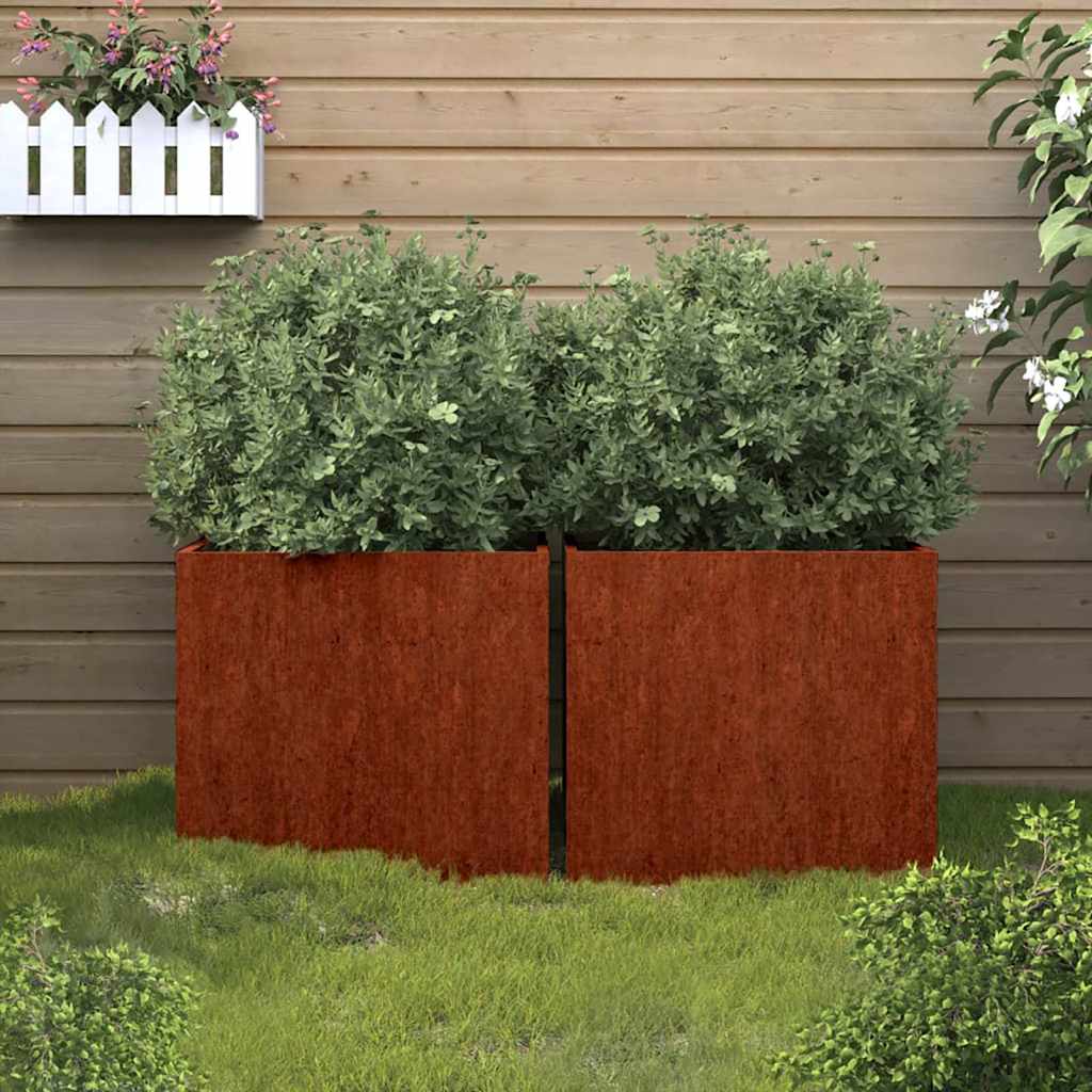 Jardineras 2 Unidades Acero Corten 42x40x39 Cm_1