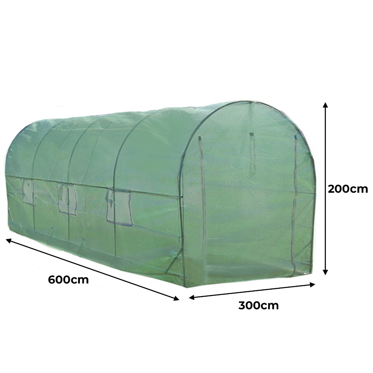 Invernadero Politúnel Con Estantería Galvanizada De Jardín Carpa De Cultivo 25mm 6m X 3m_3