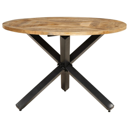 Mesa De Comedor Madera Maciza De Mango Sin Tratar Ø110x75 Cm_0