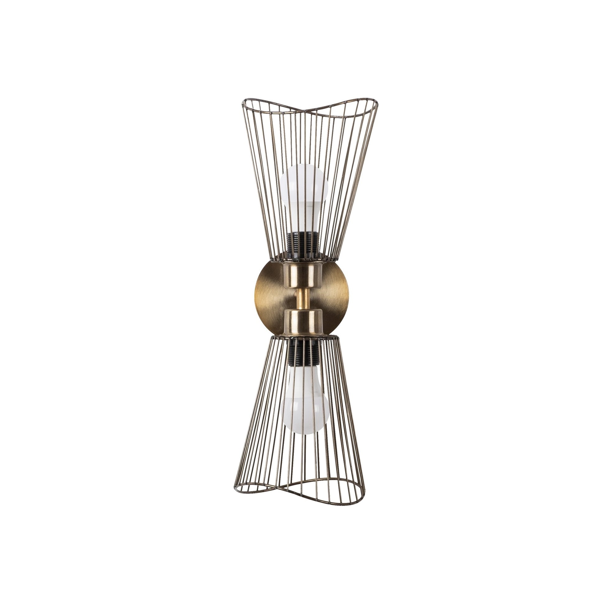 Aplique De Pared, Metal , Vintage, 16x16x48, Casquillo 2 X E 27 Max 40 W