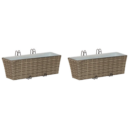 Barandilla 2 Uds. Gris 50 X 17 X 17 Cm Metal_0