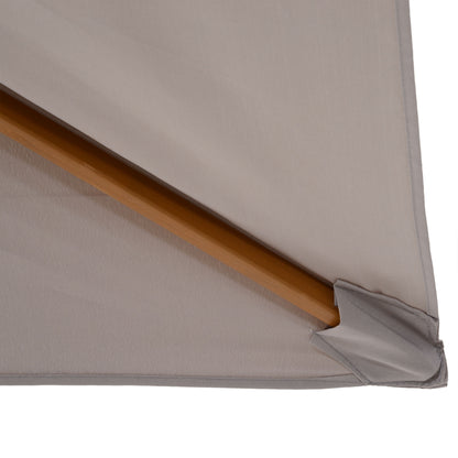 Outsunny Sombrilla Jardín 3x2 M Con Mástil De Madera Y Sistema De Polea Gris_3