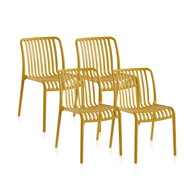 Pack 4 Sillas De Exterior Jamie Polipropileno, Mostaza, 58 X 80 X 46_1