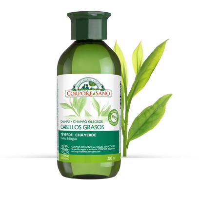 Ecocert Champô para Cabelos Oleosos com Chá Verde Saudável 300 ml