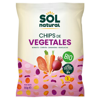 Chips de Vegetais Biológicos com Azeite Sol Natural 80 g 