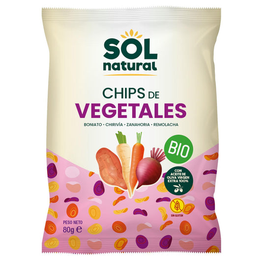 Chips de Vegetais Biológicos com Azeite Sol Natural 80 g 