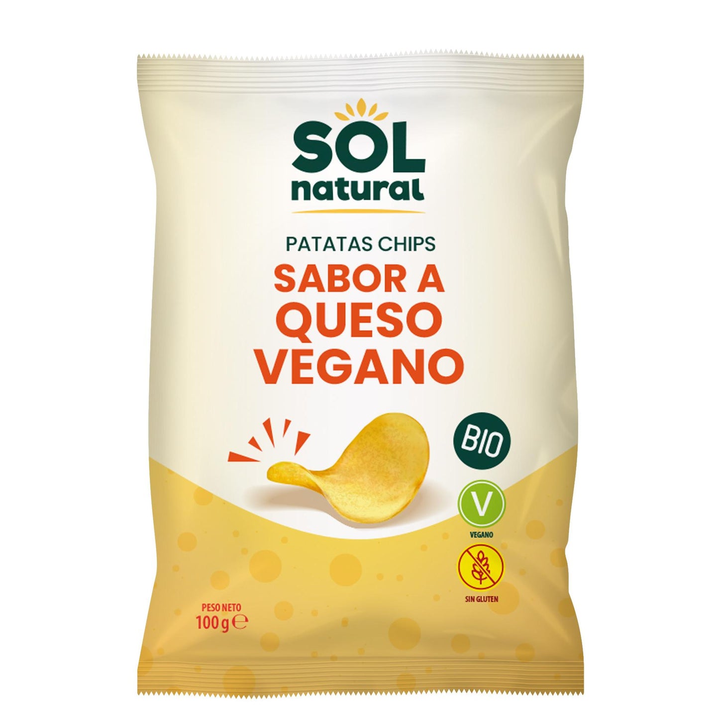 Chips Vegan Sabor Queijo Biológico Sol Natural 100g