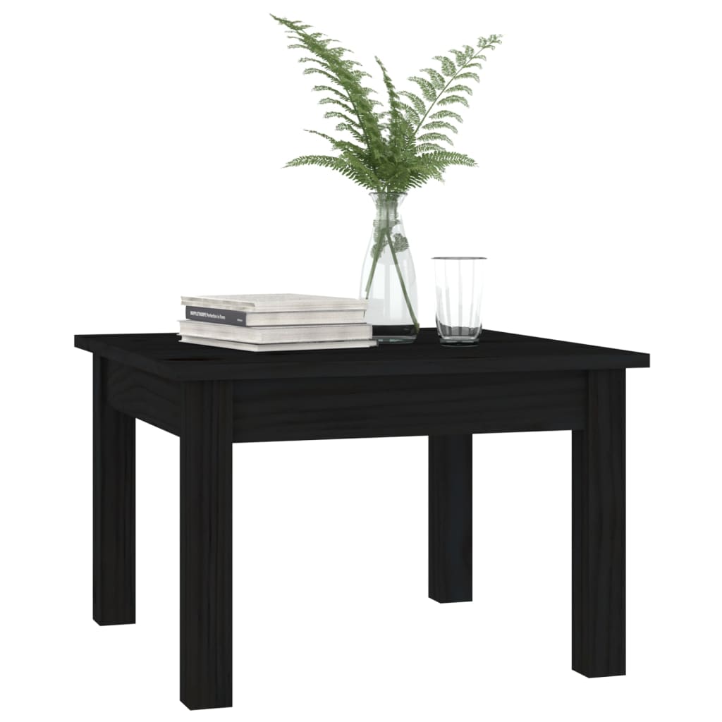 Mesa De Centro De Madera Maciza De Pino Negro 45x45x30 Cm_4