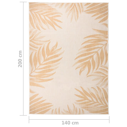Alfombra De Exterior De Tejido Plano Con Estampado De Hoja 140x200 Cm / Vetonek_0
