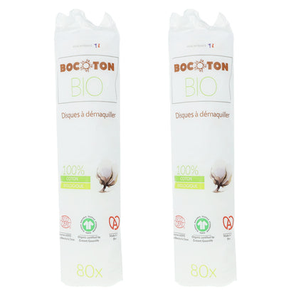 PROMOÇÃO Pack de 2 discos desmaquilhantes Bocoton Bio Cotton 80 discos
