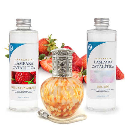 Pack Ahorro Lámpara Catalítica Drops Orange + Fragancia Wild Strawberry 500ml + Limpiador Neutro 200ml + Mecha Repuesto_0