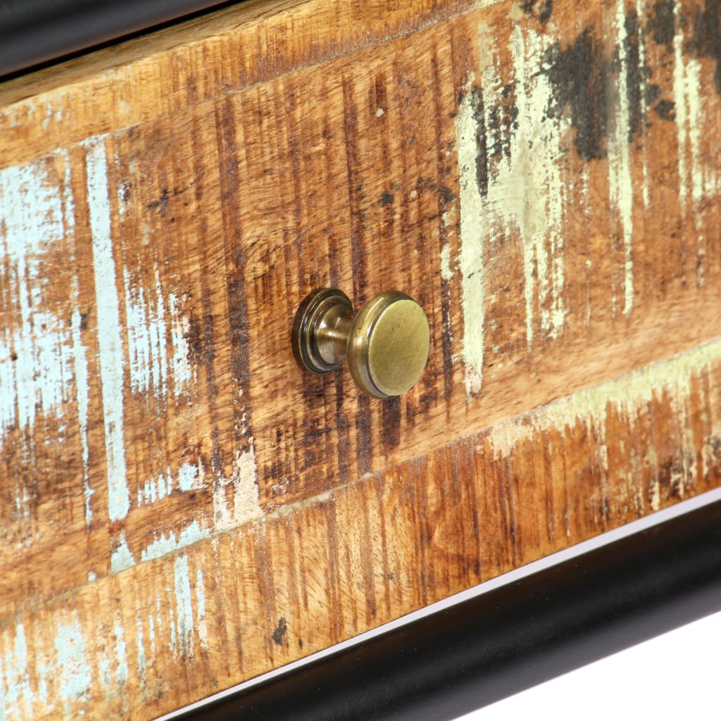 Mesa Consola De Madera Maciza Reciclada 118x30x75 Cm_4