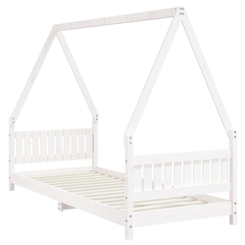 Vidaxl Estructura De Cama Para Niños Madera De Pino Blanco 80x200 Cm_5