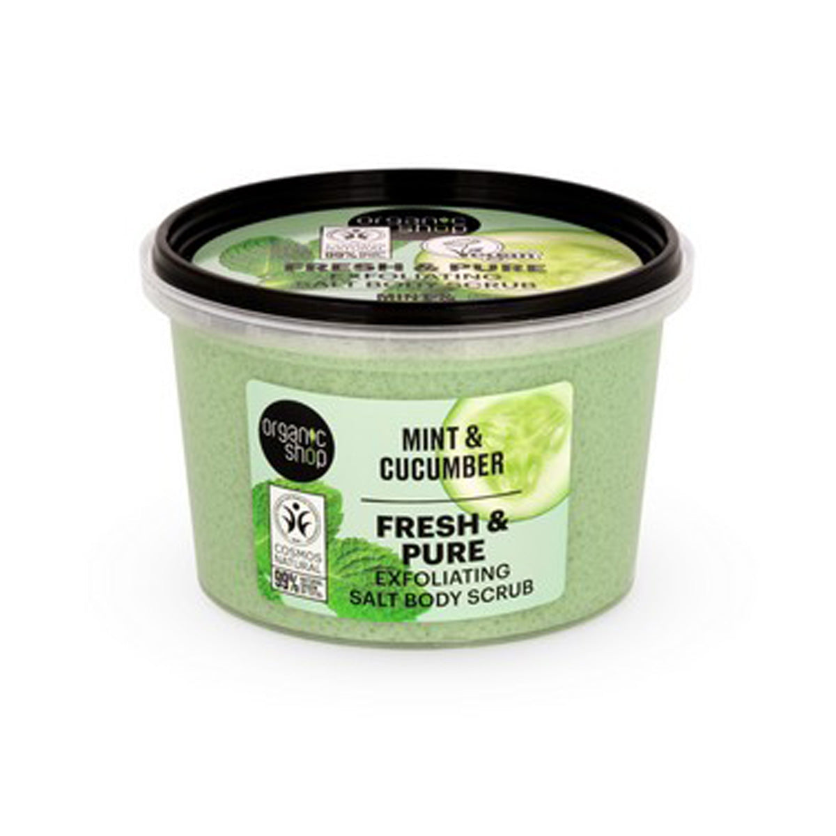 Esfoliante Corporal FRESCO E PURO de Sal, Hortelã e Pepino, Loja Biológica, 250g