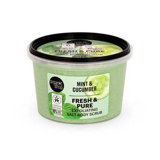 Esfoliante Corporal FRESCO E PURO de Sal, Hortelã e Pepino, Loja Biológica, 250g