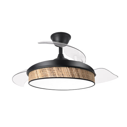 Ventilador Dc Moda 72w Negro/caã±izo Oscuro 108d 3aspas 7200lm 3000k,4000k,6000k Remoto+memoria+temporizador_1