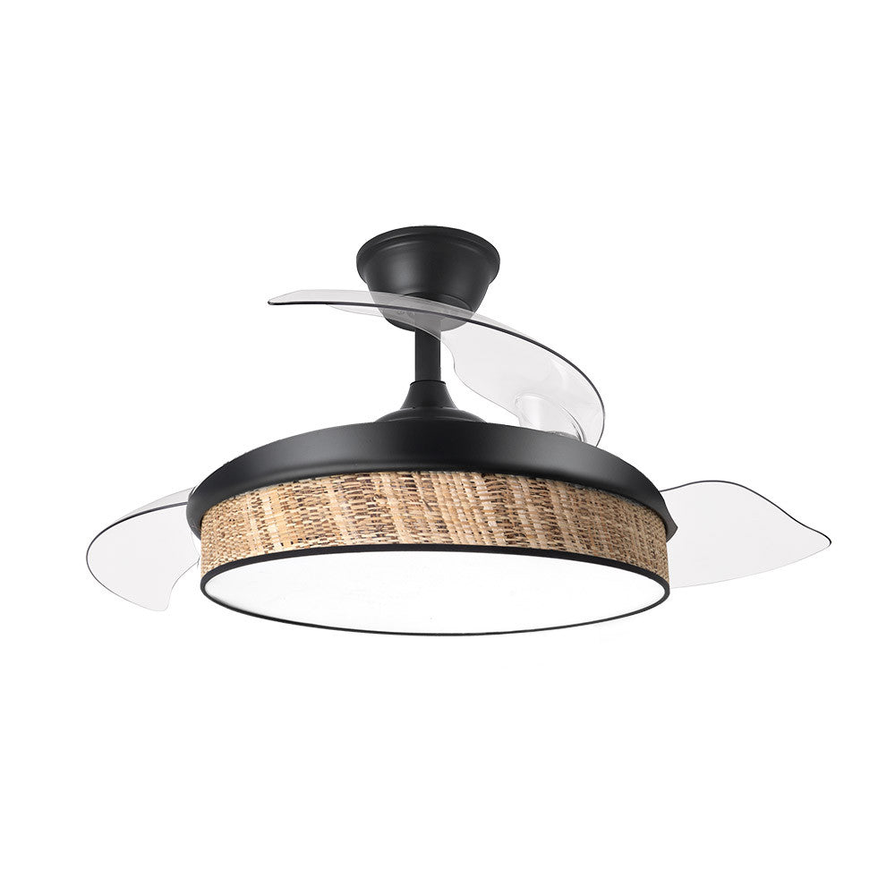 Ventilador Dc Moda 72w Negro/caã±izo Oscuro 91d 3aspas 7200lm 3000-4000-6000k Remoto+ Memoria+ Temporizador_1
