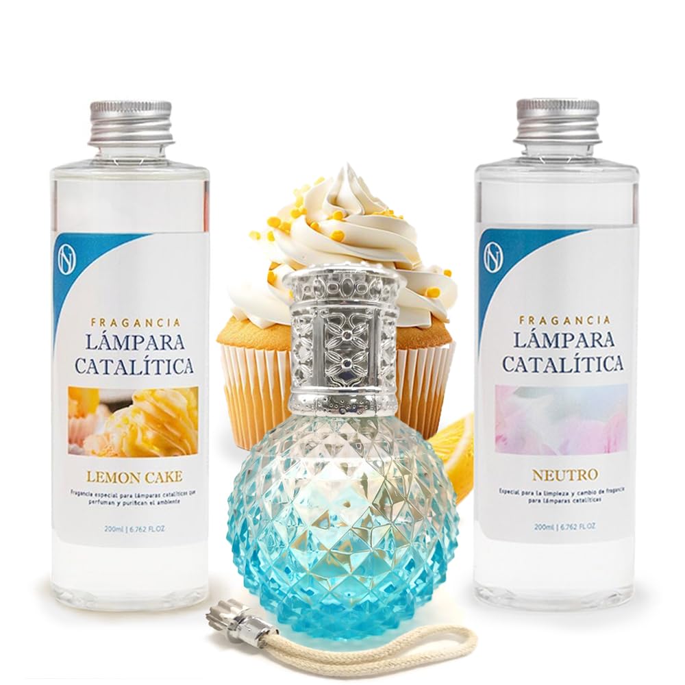 Pack Ahorro Lámpara Catalítica Blue Diamonds + Fragancia Lemon Cake 500ml + Limpiador Neutro 200ml + Mecha De Repuesto_0