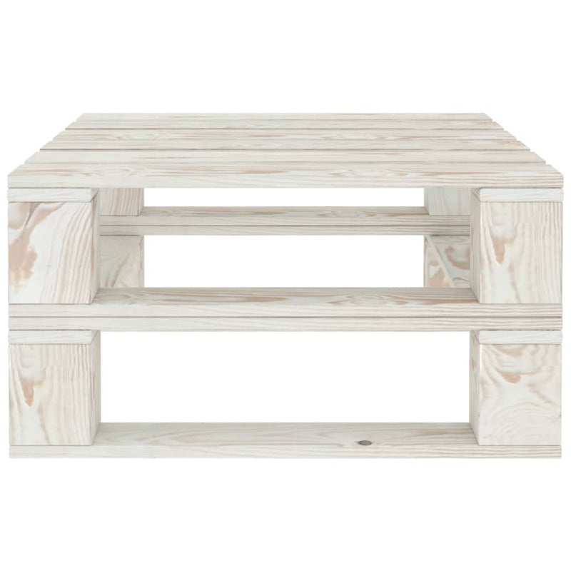 Vidaxl Juego De Muebles De Palets Para Jardín 5 Piezas Madera Blanco_3