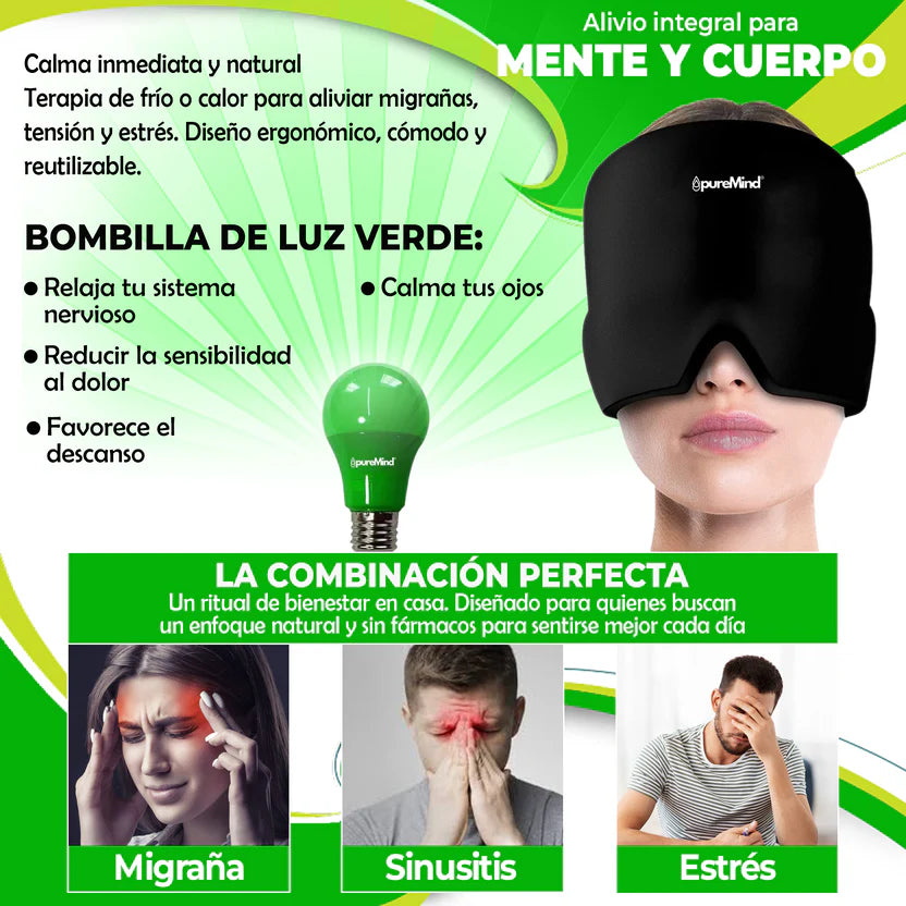 Pack Gorro Para Migrañas + Bombilla Verde Antiestrés_2