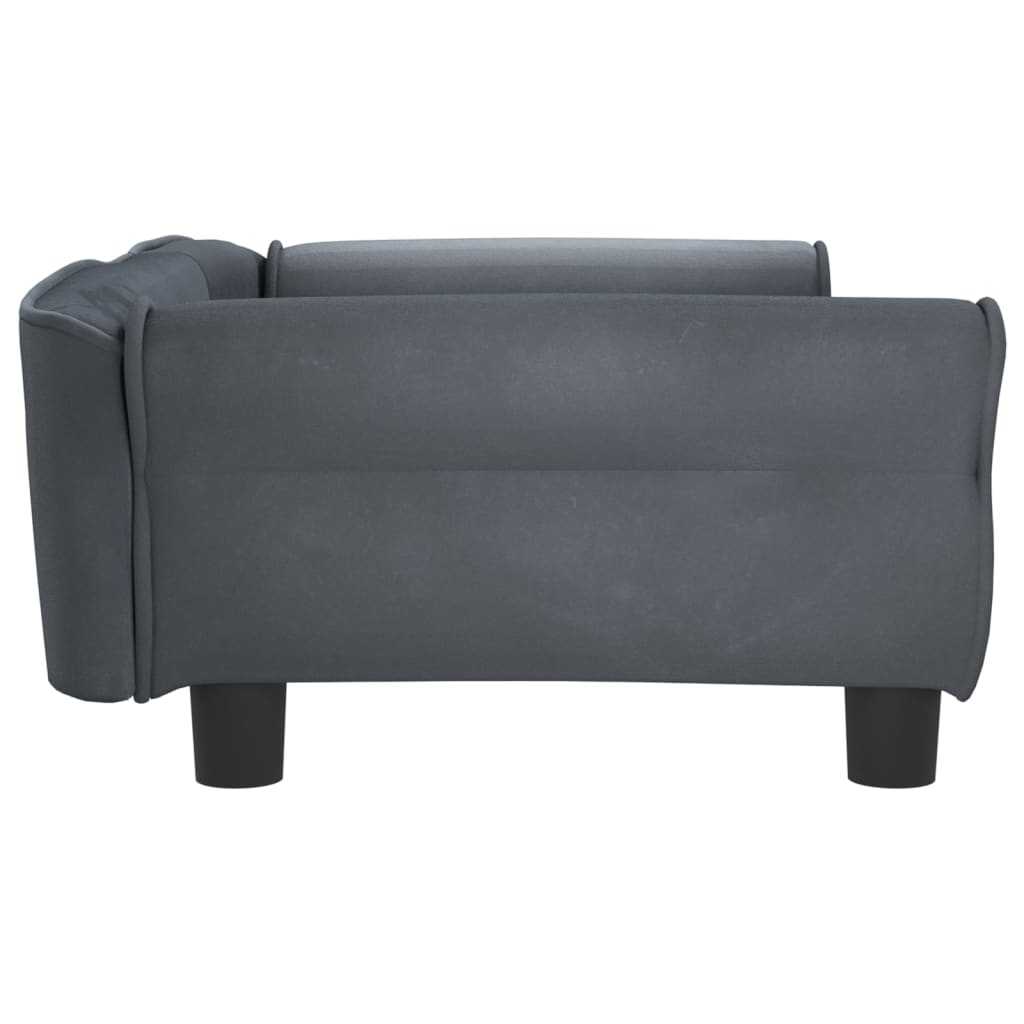 Cama Para Perros De Terciopelo Gris Oscuro 95x55x30 Cm / Vetonek_4