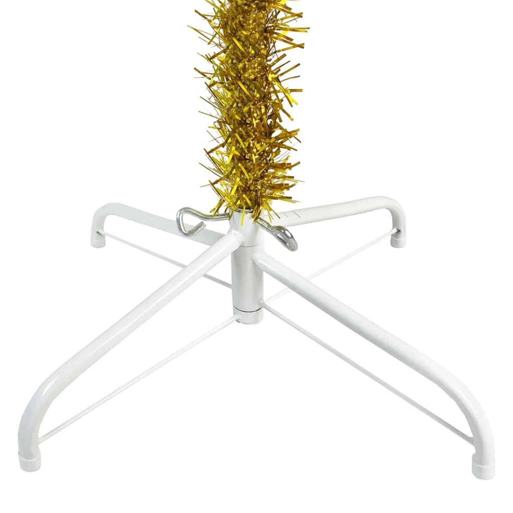 Vidaxl Árbol De Navidad Delgado Dorado 150 Cm_4