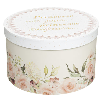 Caja De Cartón princesa X 3 Blanca Y Rosa_1