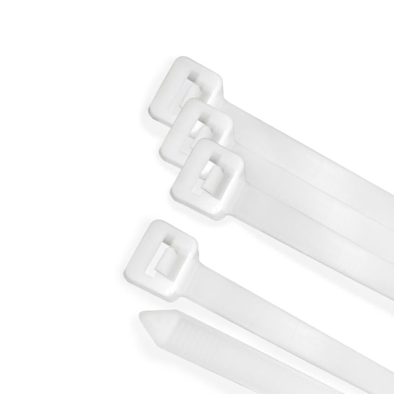 Brida Nylon 100%. Color Blanco / Natural 4,5 X 200 Mm. 100 Piezas. Abrazadera Plastico, Organizador Cables, Alta Resistencia_0
