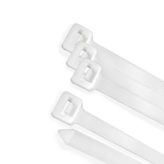 Brida Nylon 100%. Color Blanco / Natural 4,5 X 200 Mm. 100 Piezas. Abrazadera Plastico, Organizador Cables, Alta Resistencia_0