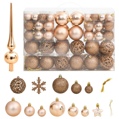 Juego De Bolas De Navidad 111 Pzas Poliestireno Oro Rosa / Vetonek_5