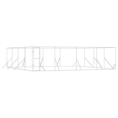 Perrera De Exterior Acero Galvanizado Plateado 8x8x2 M_0