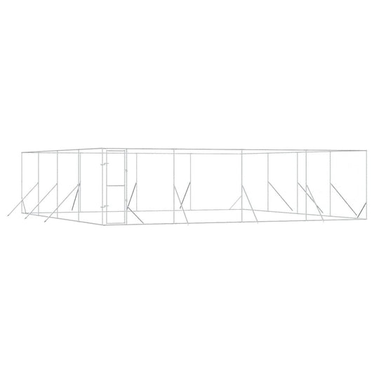 Perrera De Exterior Acero Galvanizado Plateado 8x8x2 M_0