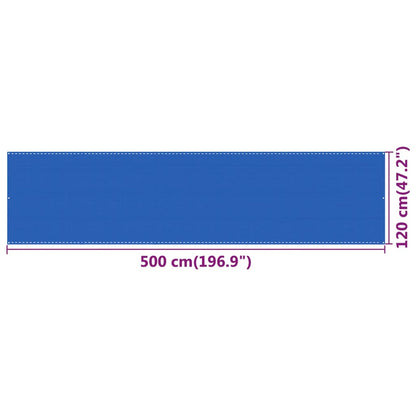 Vidaxl Toldo Para Balcón Hdpe Azul 120x500 Cm_2